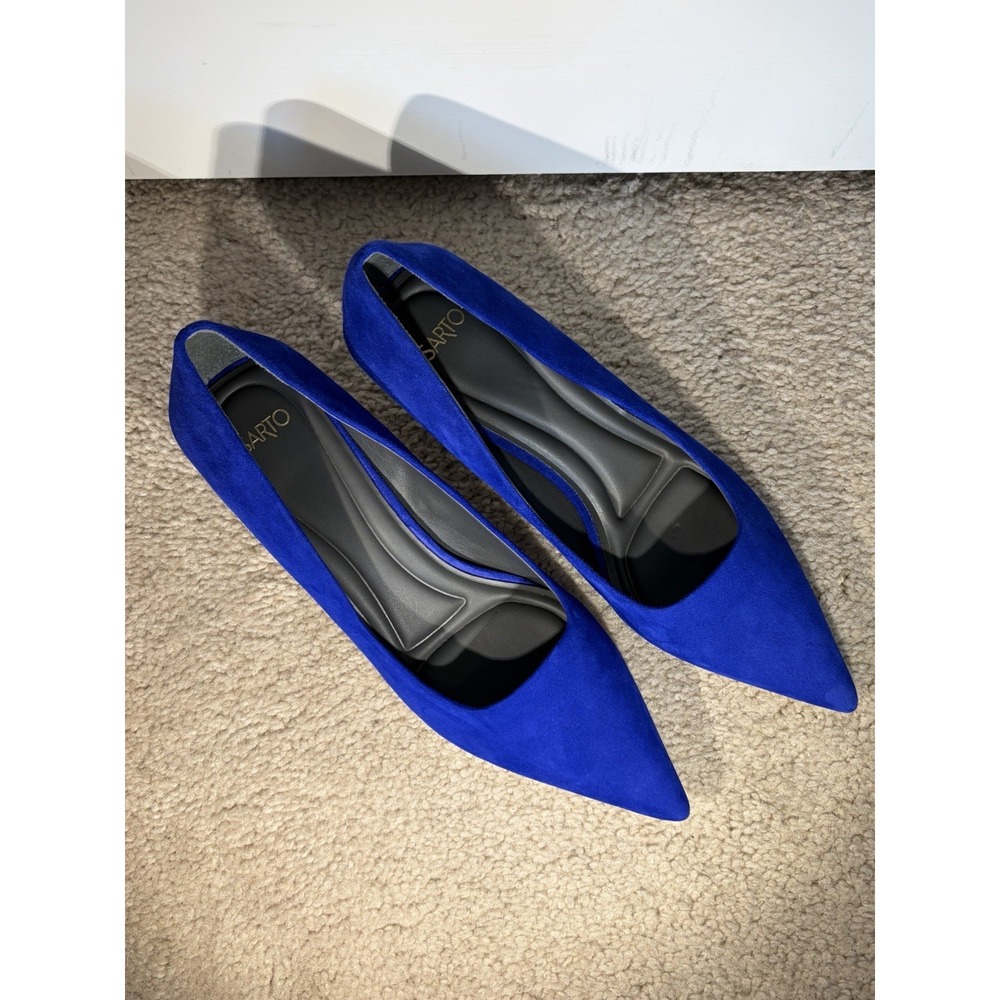 Franco Sarto Cobalt Blue Suede Pointed Toe Flats Leather Size 8.5 - Picture 3 of 10